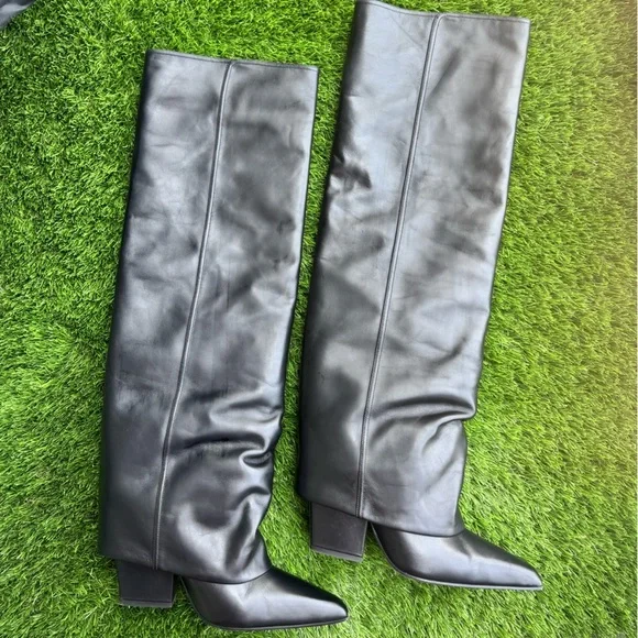 Paris Texas Jane Folded Leather Over the Knee Boots - Rare Designer Western - Picture 6 of 15